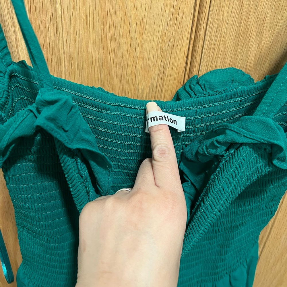 Reformation Green Ruffled Midi Dress - Picture 7 of 9